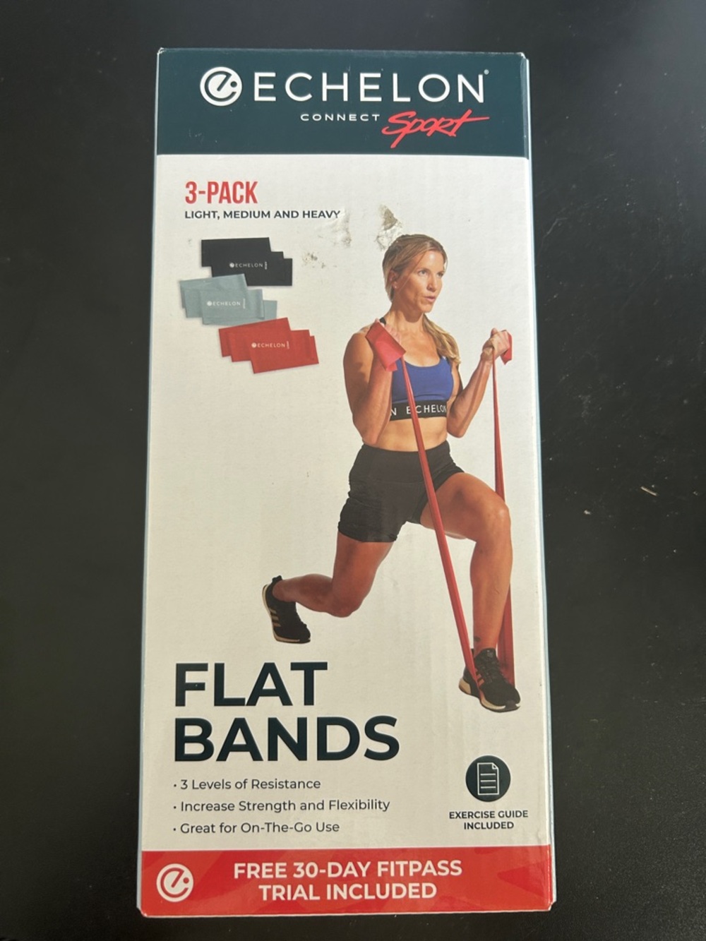 Sport Flat Bands 3-Pack - Red, Black, Light Blue
